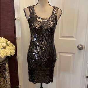 Gryphon Sequin Sleeveless Dress - Black, XS